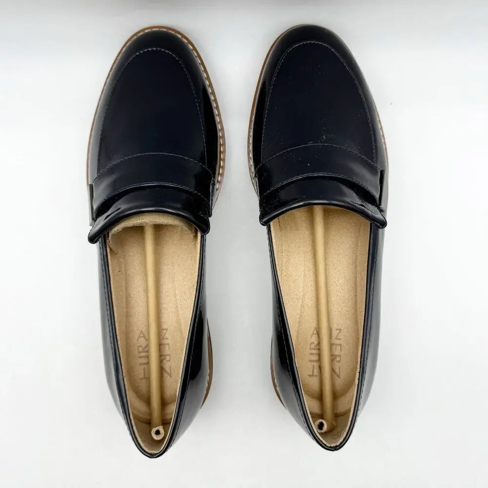 Naturalizer Womens Adiline Loafers US 9 Narrow EU 40 Blue Black Leather EUC